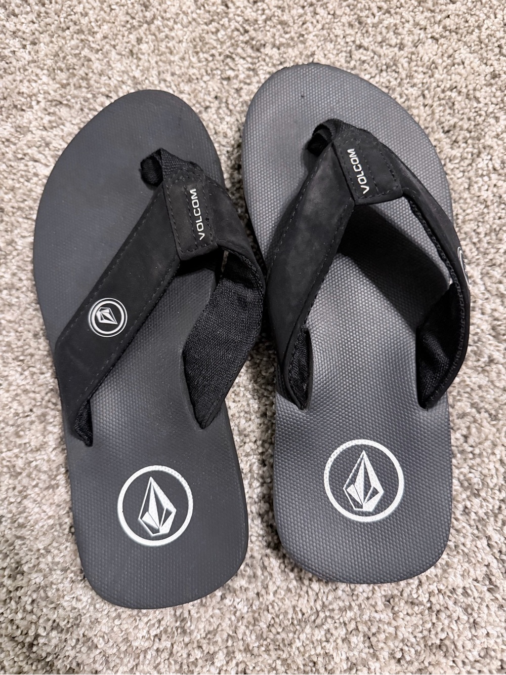 Volcom Black and White Logo Thong Sandals